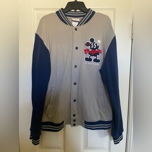 Disneyland Varsity Blue Gray Letterman Jacket for Adults - Size M